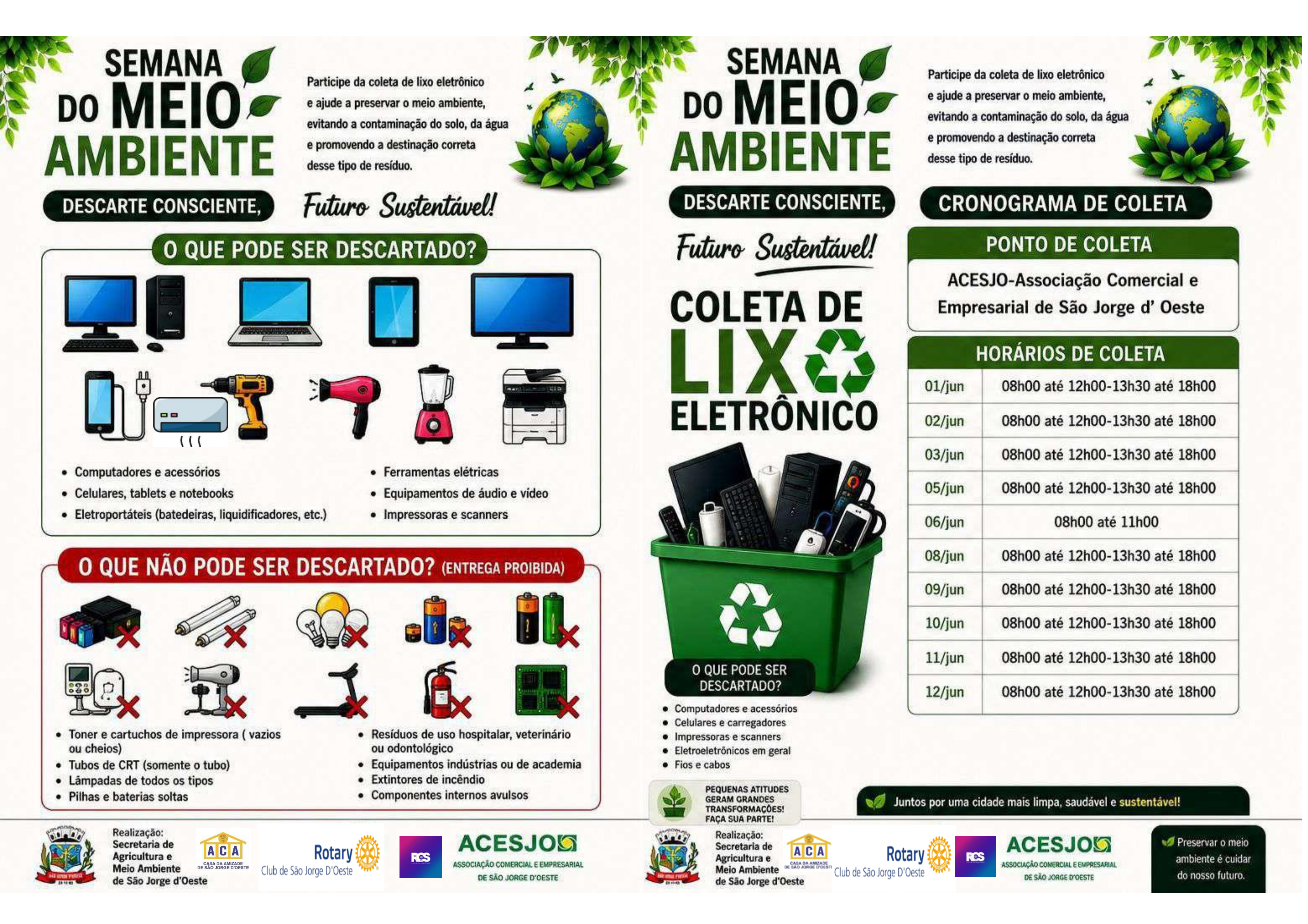 Prefeitura apoia campanha de coleta de lixo eletrônico – Semana do Meio Ambiente