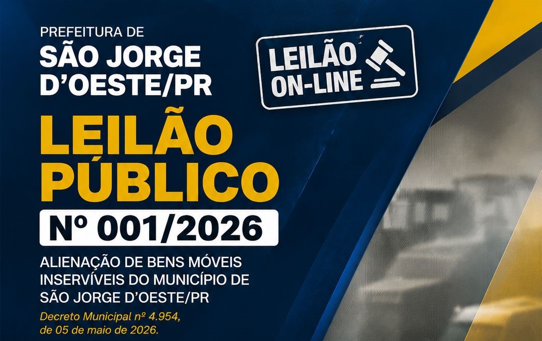 Prefeitura realizará leilão on-line de veículos, máquinas e equipamentos inservíveis